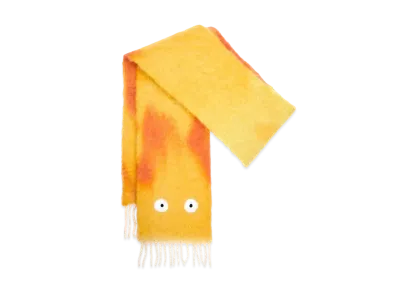 LOEWE x Howl's Moving Castle Calcifer Scarf In Mohair and Wool Blend "Orange/Red"