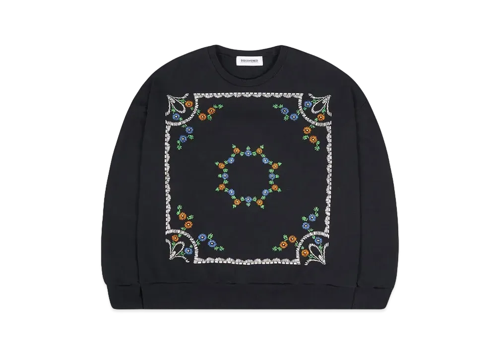 DISCOVERED FLOWER EMBROIDERY SWEAT "BLACK"