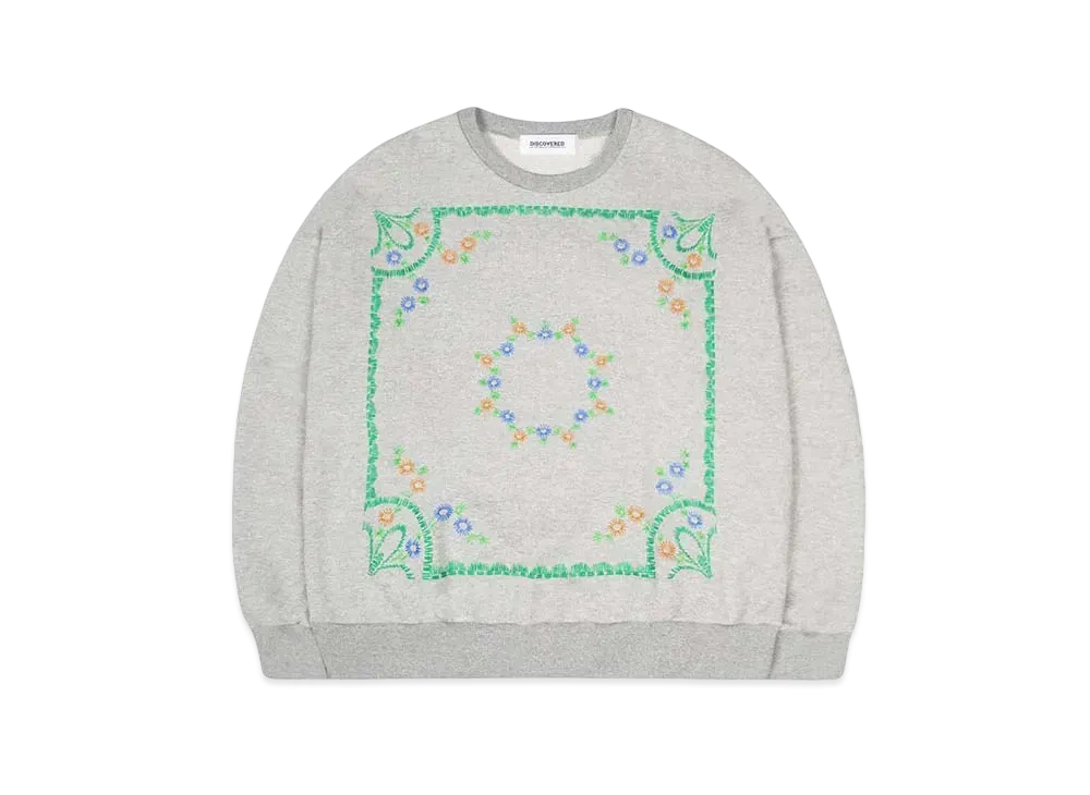 DISCOVERED FLOWER EMBROIDERY SWEAT "GRAY"