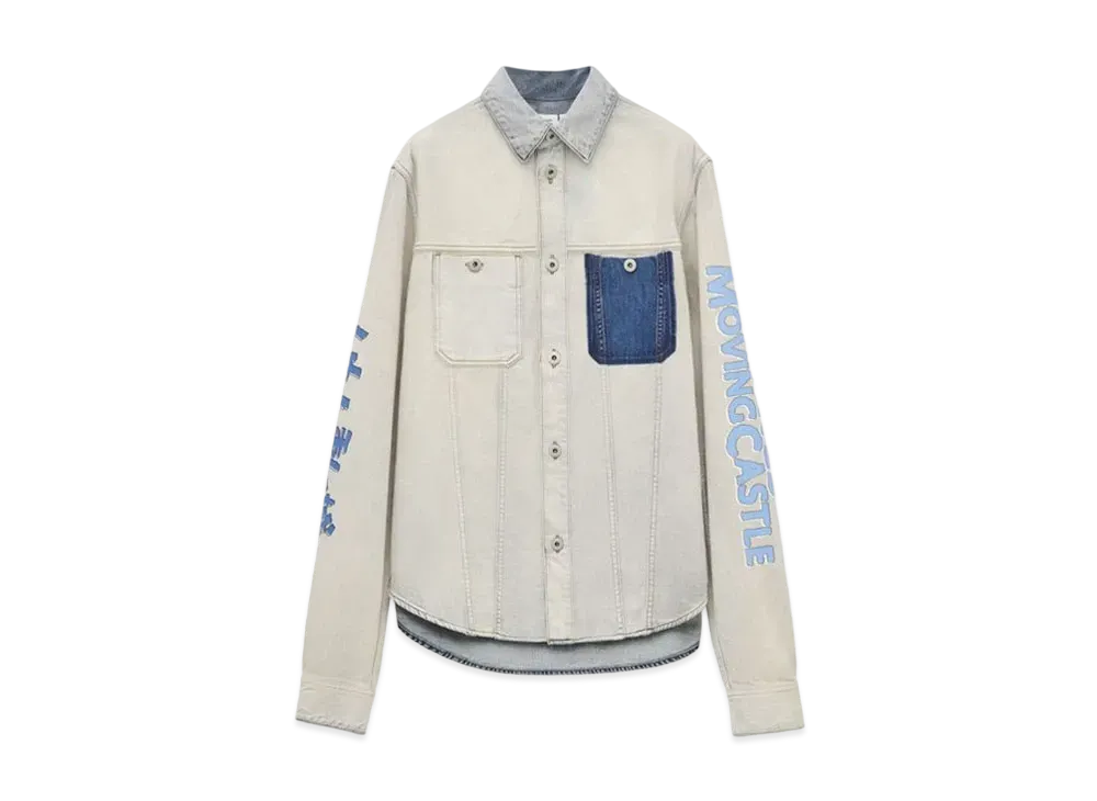 LOEWE x Howl's Moving Castle Moving Castle Overshirt In Denim "Indigo Blue"
