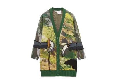 LOEWE x Howl's Moving Castle Turnip Head Cardigan In Wool "Green/Multicolor"