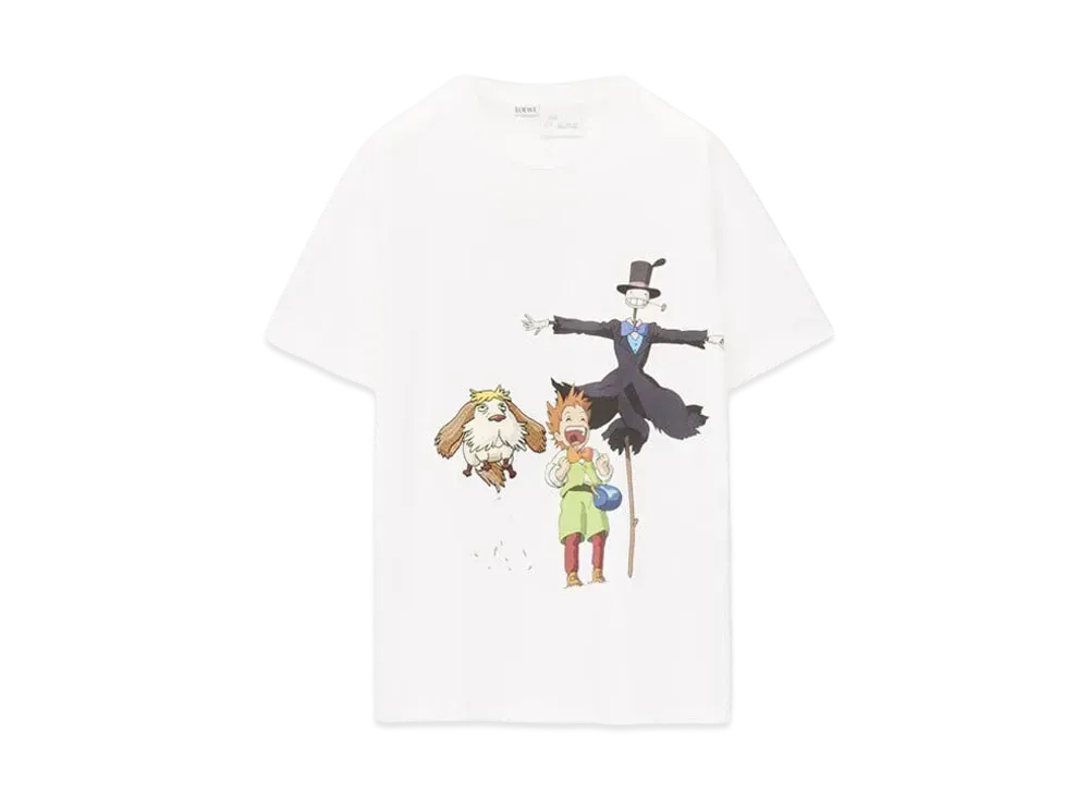 LOEWE x Howl's Moving Castle Heen, Markl and Turnip Head T-shirt In Cotton "White"