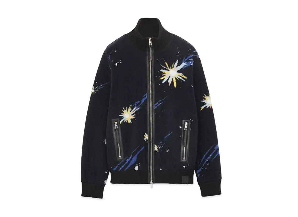 LOEWE x Howl's Moving Castle Magical Sky Fleece Jacket In Polyester "Dark Blue/Multicolor"