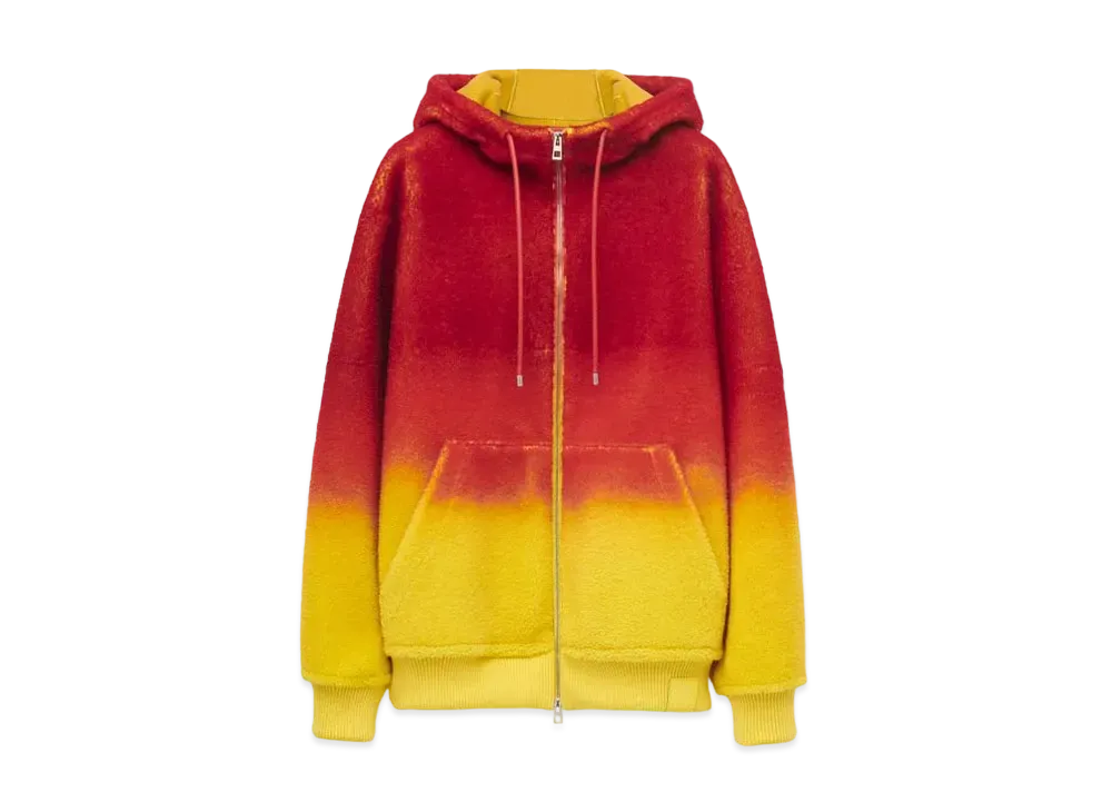 LOEWE x Howl's Moving Castle Calcifer Intarsia Hoodie In Shearling "Multicolor"