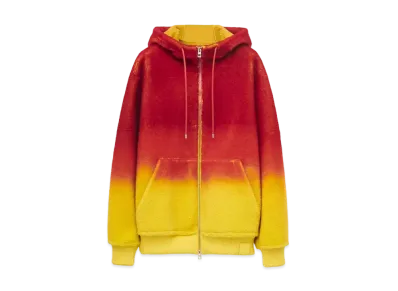 LOEWE x Howl's Moving Castle Calcifer Intarsia Hoodie In Shearling "Multicolor"