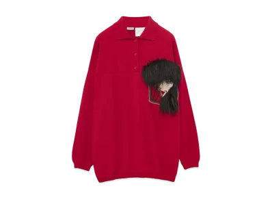 LOEWE x Howl's Moving Castle Witch Of The Waste Polo Sweater In Wool "Red"