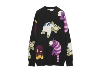 LOEWE x Howl's Moving Castle Magical Animals Sweater In Wool "Black/Multicolor"
