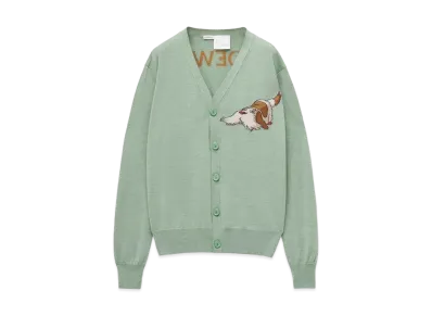 LOEWE x Howl's Moving Castle Heen Cardigan In Wool "Aniseed Green"