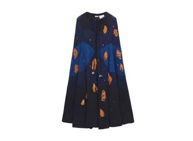 LOEWE x Howl's Moving Castle Magical Sky Cape In Wool and Alpaca Blend "Dark Blue"