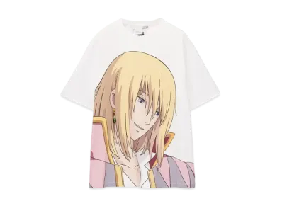 LOEWE x Howl's Moving Castle Howl Embellished T-shirt In Cotton "White/Beige"