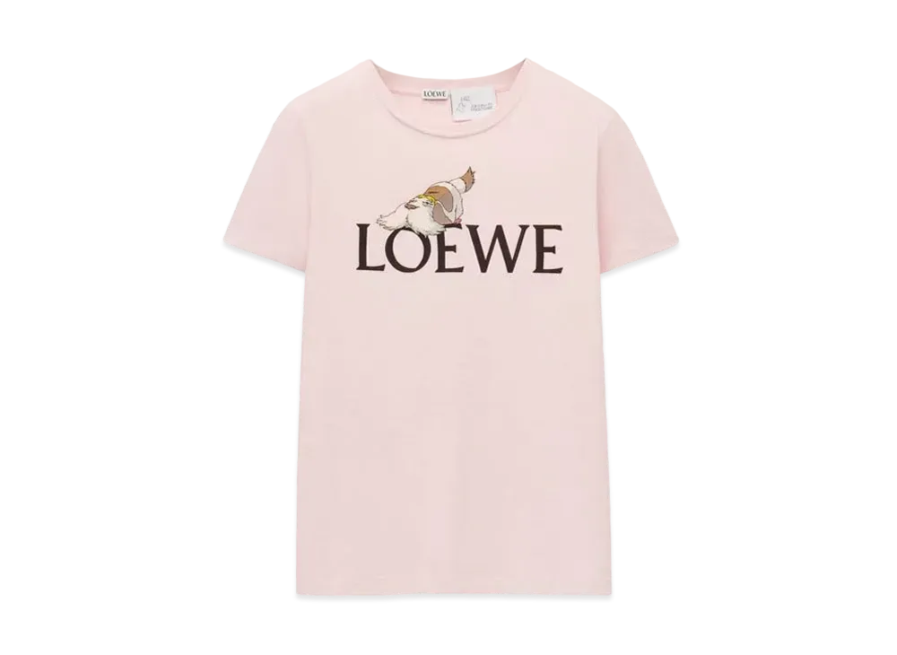 LOEWE x Howl's Moving Castle Heen Loewe T-shirt In Cotton "Chalk"