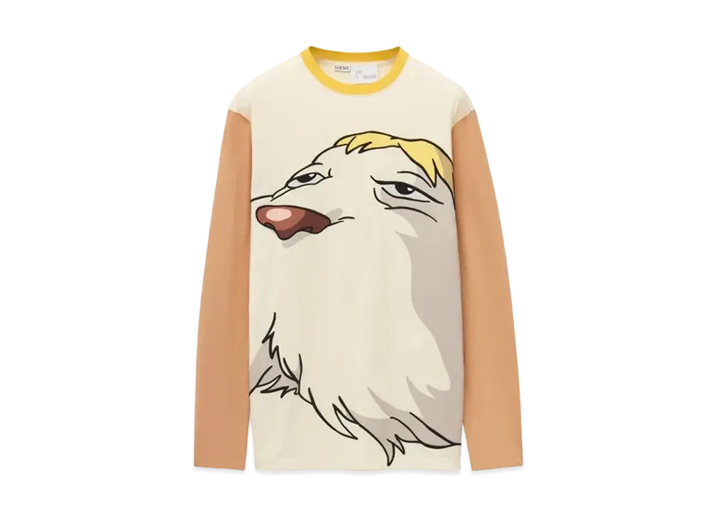 LOEWE x Howl's Moving Castle Heen Long Sleeve T-shirt In Cotton "Beige"