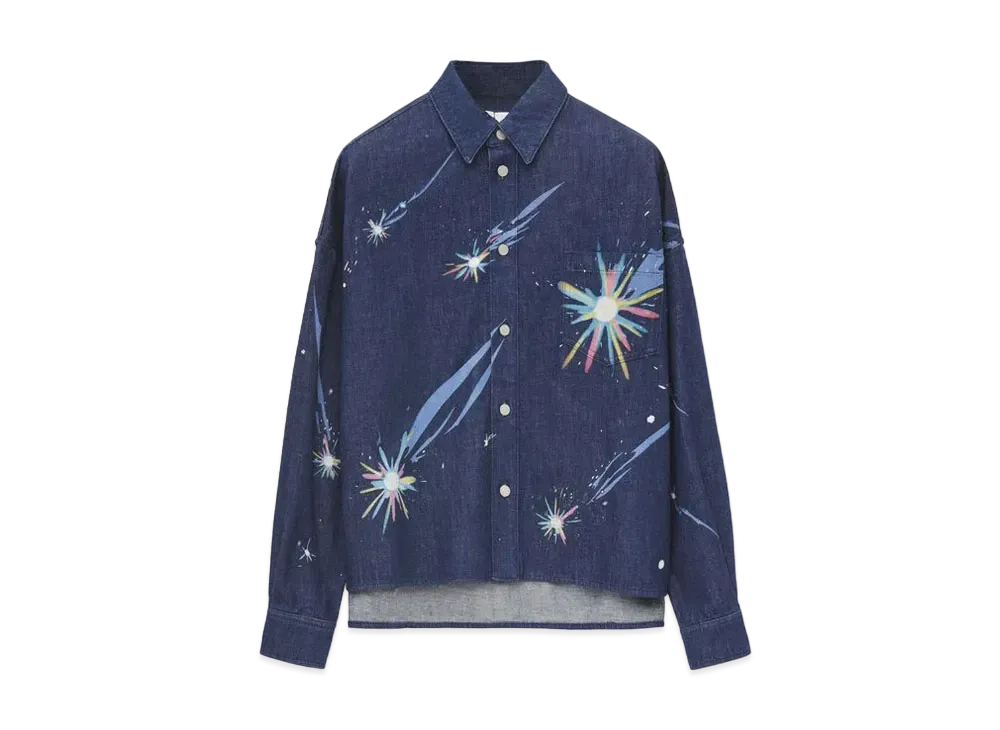 LOEWE x Howl's Moving Castle Magical Sky Overshirt In Denim "Navy Blue"