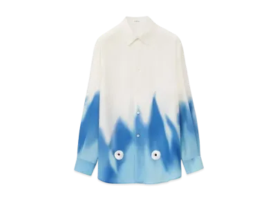 LOEWE x Howl's Moving Castle Calcifer Shirt In Viscose "White/Blue"