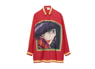 LOEWE x Howl's Moving Castle Witch Of The Waste Shirt In Silk "Pink/Yellow"