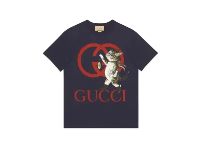 GUCCI x Yuko Higuchi Cat Print T-shirt Japan Exclusive "Black"