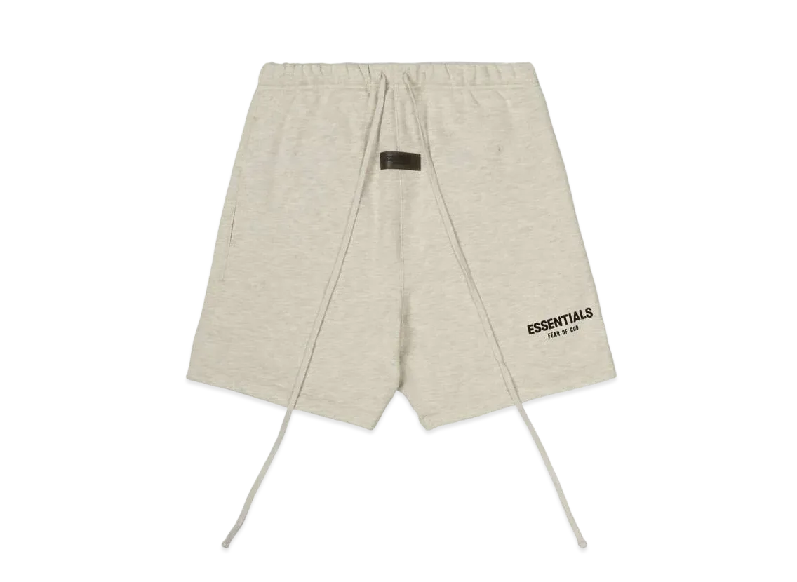 FEAR OF GOD ESSENTIALS BLACK ESS LOGO SWEAT SHORTS "Light oatmeal"