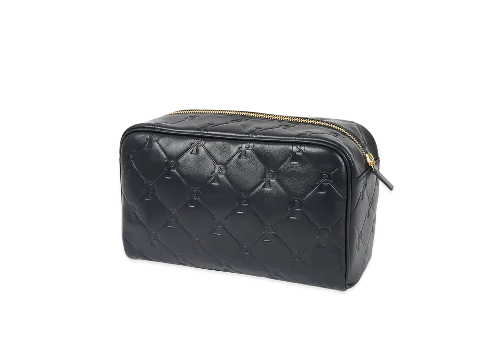 PALACE Pal-M-Gram Leather Washbag "Midnight Blue"
