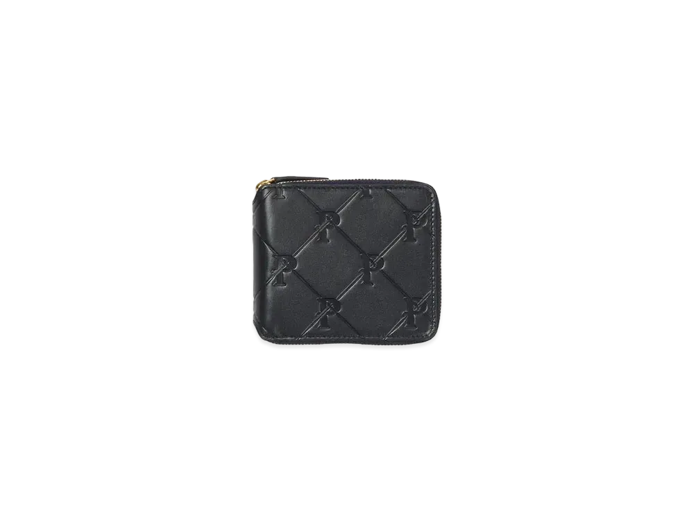 PALACE Pal-M-Gram Leather Zip Wallet "Midnight Blue"