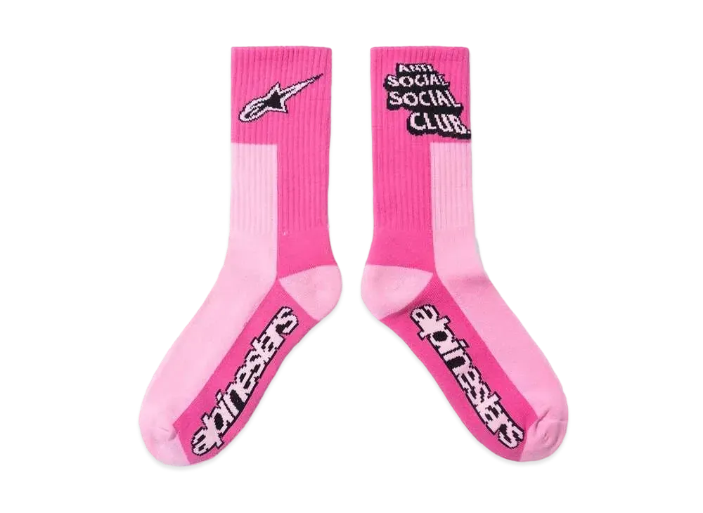 ANTI SOCIAL SOCIAL CLUB x Alpine Stars Pink Moto Socks "Pink"