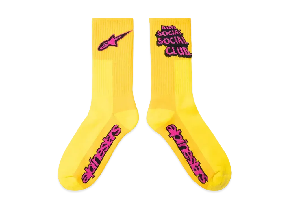 ANTI SOCIAL SOCIAL CLUB x Alpine Stars Yellow Moto Socks "Yellow"