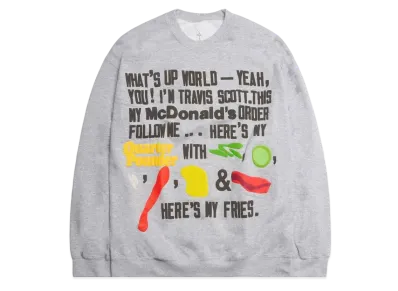 Travis Scott Cactus Jack x CPFM 4 CJ Script Crewneck Sweatshirt "Grey"