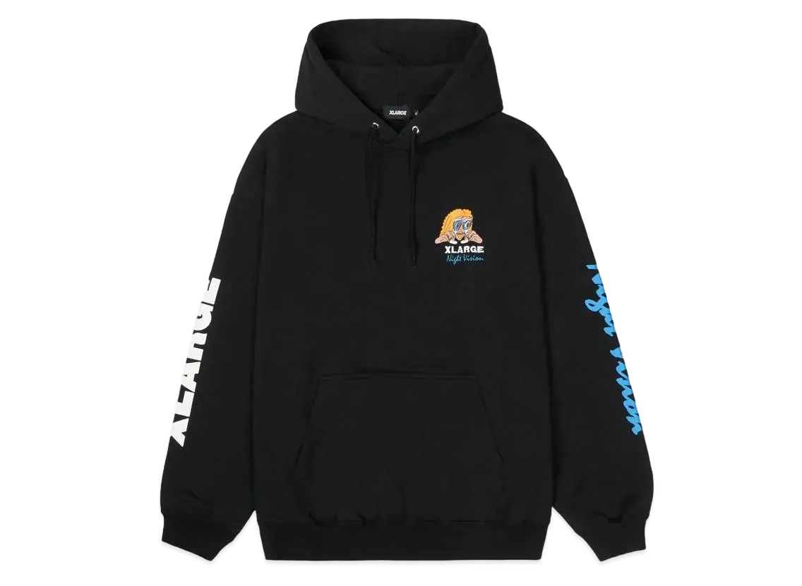 XLARGE NIGHT VISION PULLOVER HOODED SWEAT "Black"