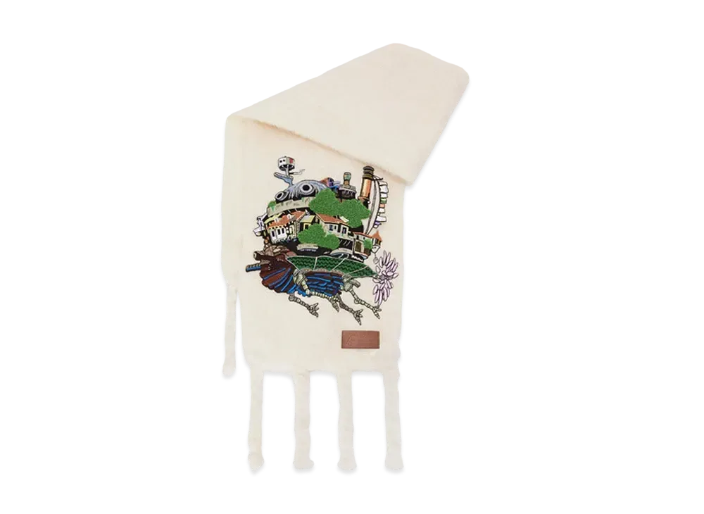 LOEWE x Howl's Moving Castle Moving Castle Scarf In Mohair and Wool Blend "White"