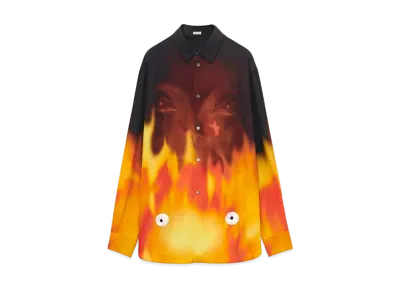 LOEWE x Howl's Moving Castle Calcifer Shirt In Viscose Online Exclusive "Orange Multitone"