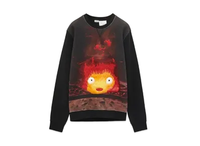 LOEWE x Howl's Moving Castle Calcifer Sweatshirt In Cotton "Black/Multicolor"