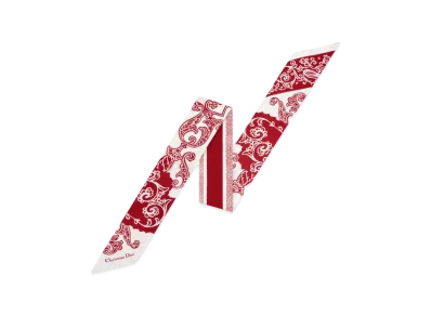 Dior Bandana Mitzah Scarf Silk Twill Online Exclusive "White/Red"