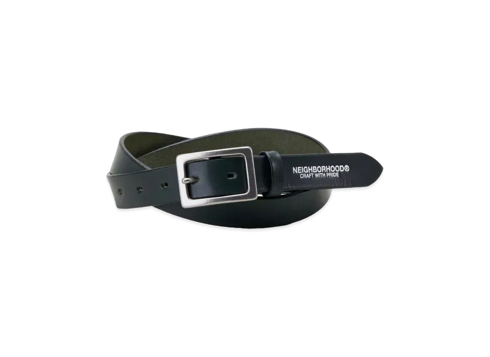 NEIGHBORHOOD Leather Plain Belt "Green"