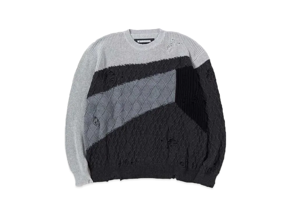 NEIGHBORHOOD Patchwork Sweater "Gray"