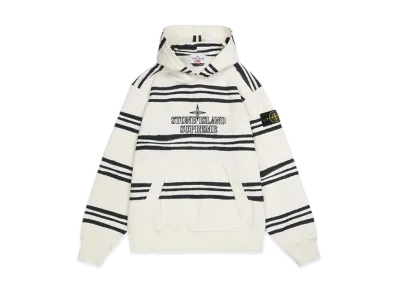 Supreme / Stone Island Warp Stripe Hooded Sweatshirt "White"