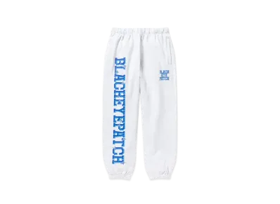 Black Eye Patch Iced College Sweat Pants "White"