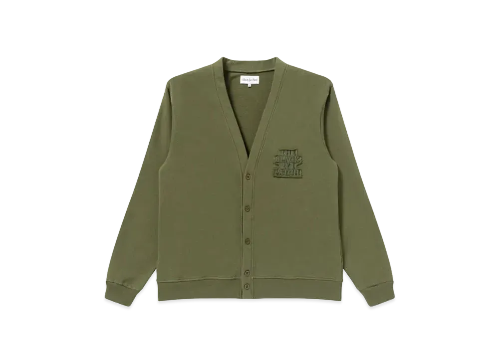 Black Eye Patch OG Label Dyed Cardigan "Olive"
