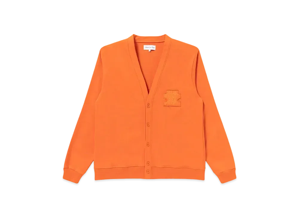 Black Eye Patch OG Label Dyed Cardigan "Orange"