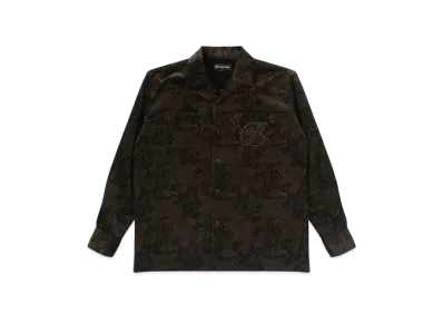 Black Eye Patch B Emblem Paisley Corduroy Shirt "Multi"