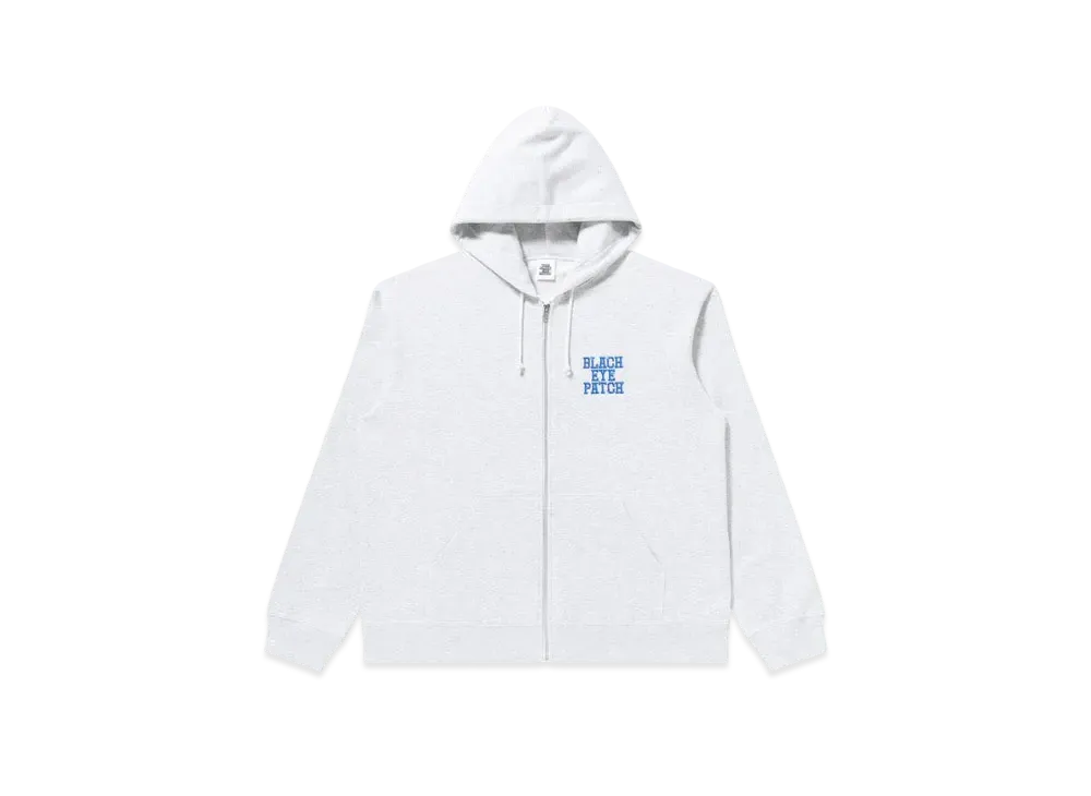 Black Eye Patch Iced College Zip Hoodie "Ash"