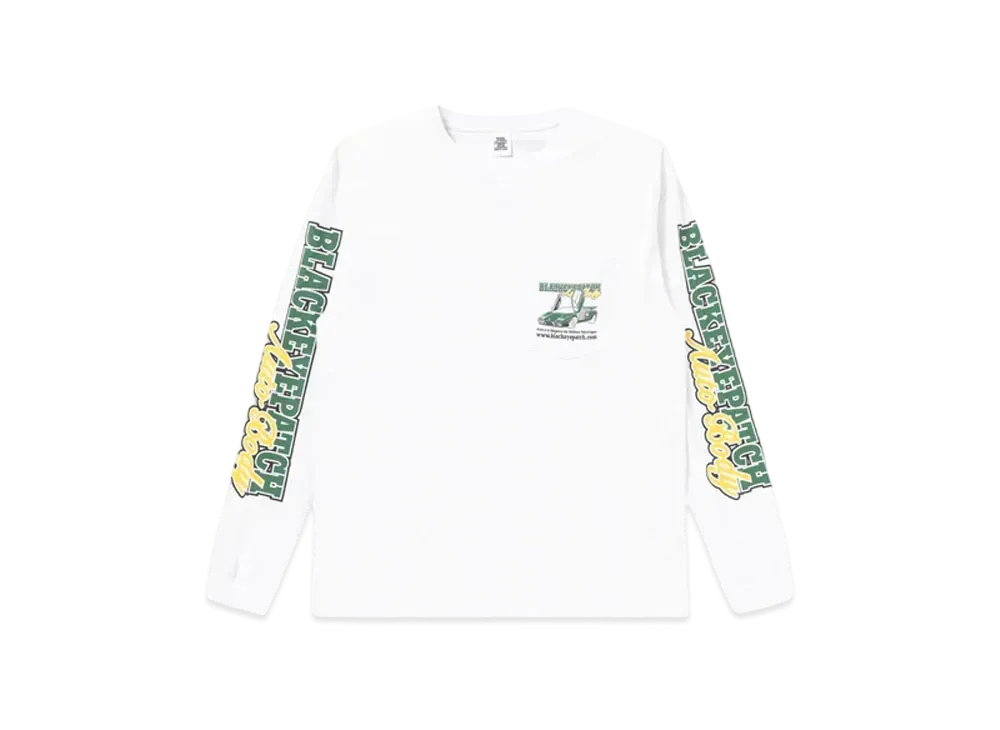Black Eye Patch Auto Body L/S Tee "White"