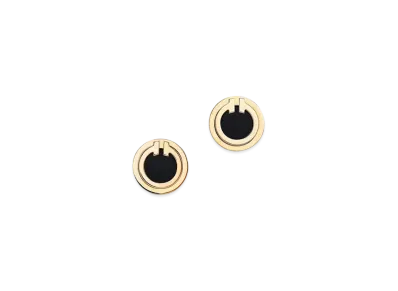 Tiffany & Co. Tiffany T Black Onyx Circle Earrings In 18K Gold "Gold"