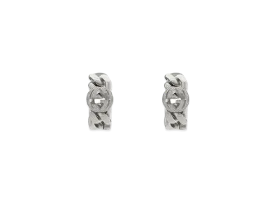 GUCCI Hoop Earrings With Interlocking G "Palladium"