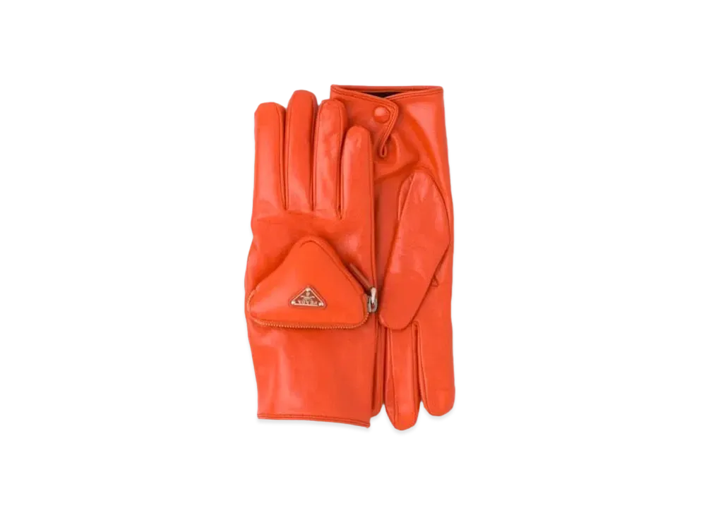 PRADA Napa Leather Gloves "Orange"