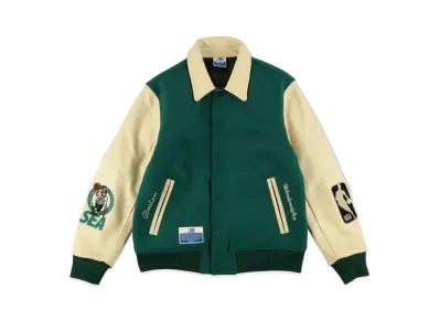 WIND AND SEA x NBA Leather Melton Jacket (Boston Celtics) "BOS"
