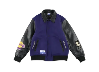 WIND AND SEA x NBA Leather Melton Jacket (Losangeles Lakers) "LAL"