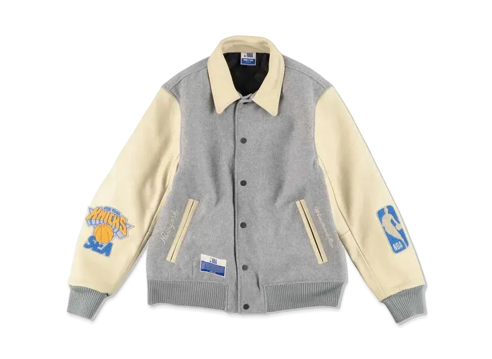 WIND AND SEA x NBA Leather Melton Jacket (New York Knicks) "NYK"