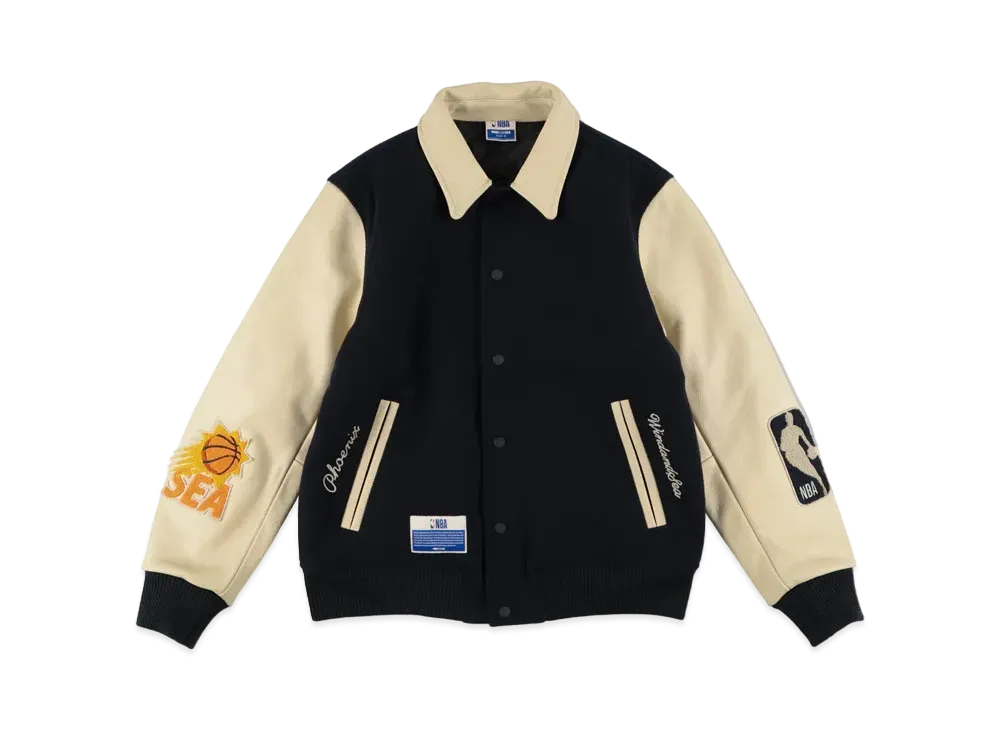 WIND AND SEA x NBA Leather Melton Jacket (Phoenix Suns) "PHX"