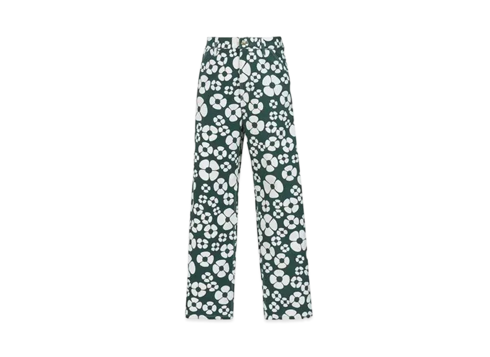 Marni x Carhartt WIP Green Floral Trousers "Forest Green"