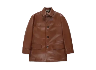 WACKO MARIA Leather Car Coat "Brown"