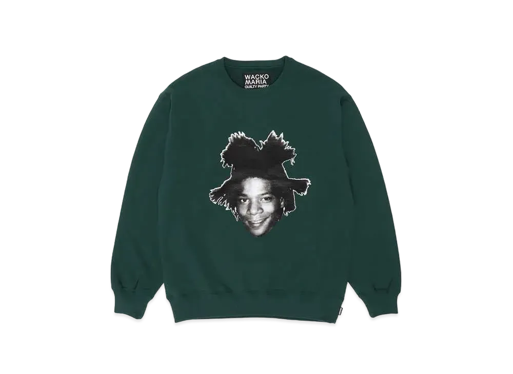 WACKO MARIA Jean-Michel Basquiat / Heavy Weight Sweat Shirt "Green"